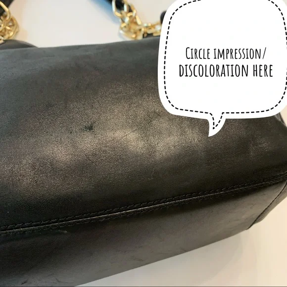 Michael Kors Soft Calf Leather Lillie Chain Tote Black Gold Hardware - Picture 7 of 11